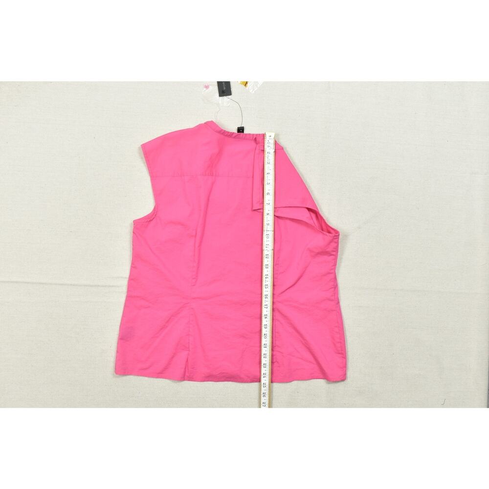 Worthington Stunning Pink Sleeveless Ruffle Front Blouse Top Size XL Cotton NEW - Picture 4 of 8